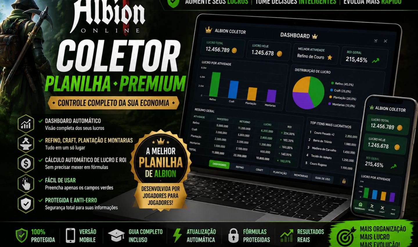 Planilha Albion Online | Lucro Automático ATT 26/10