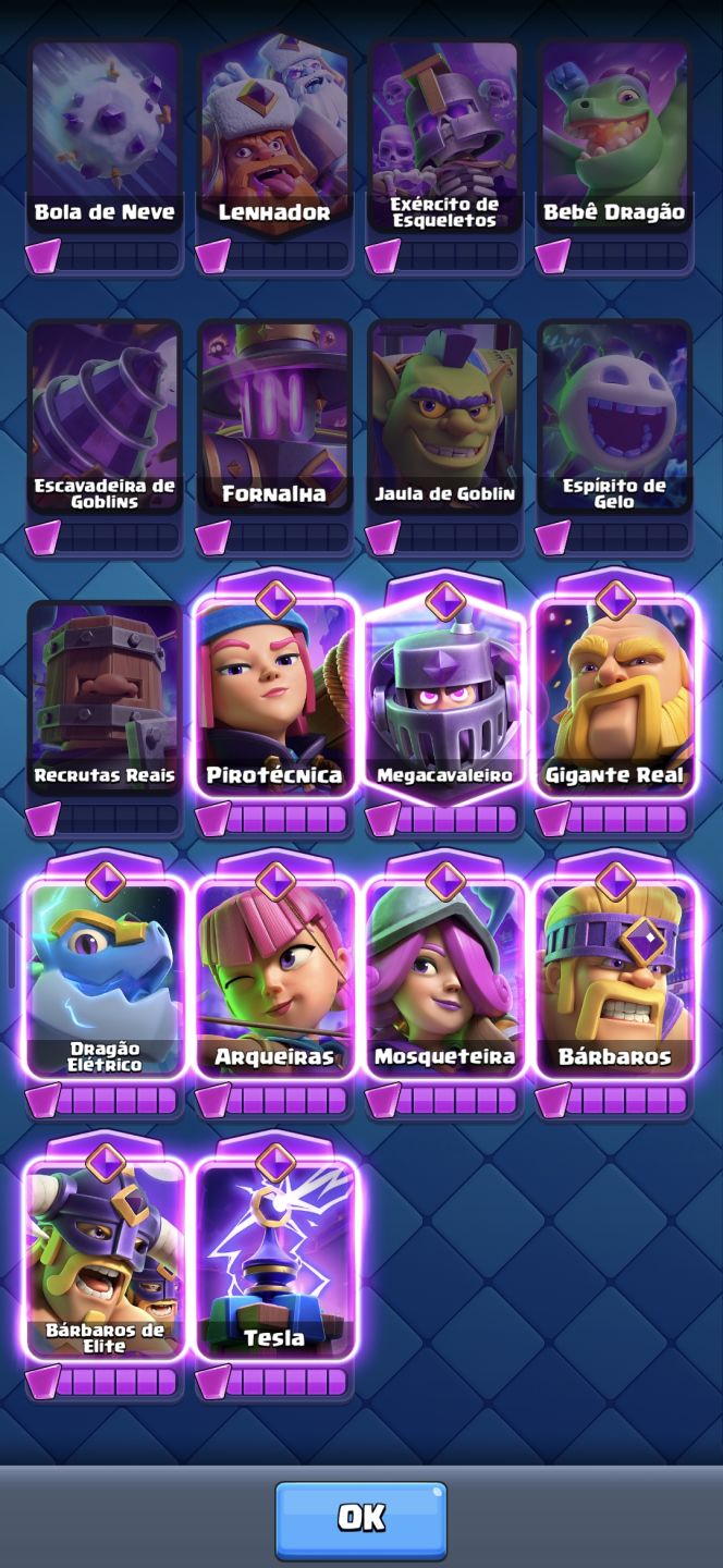 Conta Clash Royale Arena 20 + Evoluções