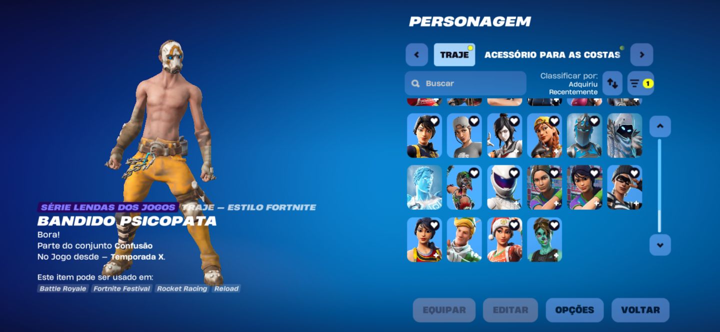 CONTA FORTNITE/ 900 VBUKS/ MUDANÇA DE TODOS OS DADOS/ + 100 skins