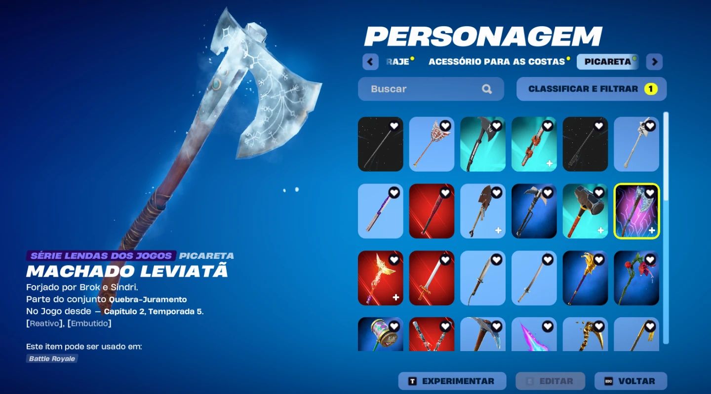 Conta fortnite mt antiga, unico dono, skins raras. machado leviantan entre outra