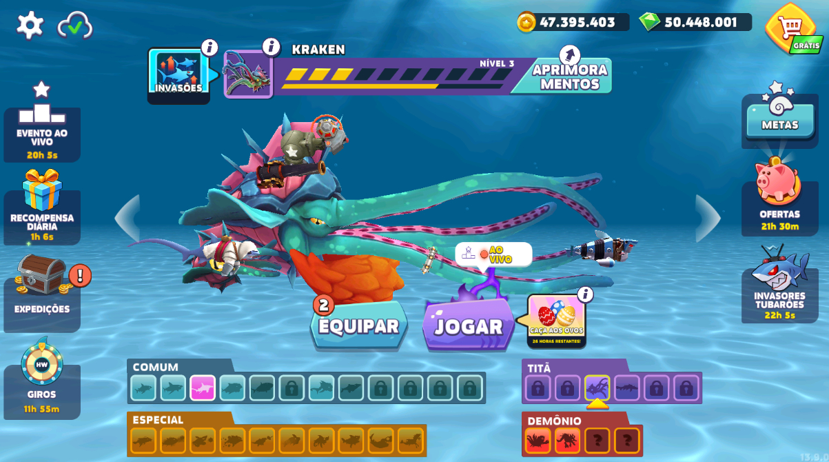 CONTAS FULL - HUNGRY SHARK EVOLUTION | ENTREGA RÁPIDA | APENAS ANDROID