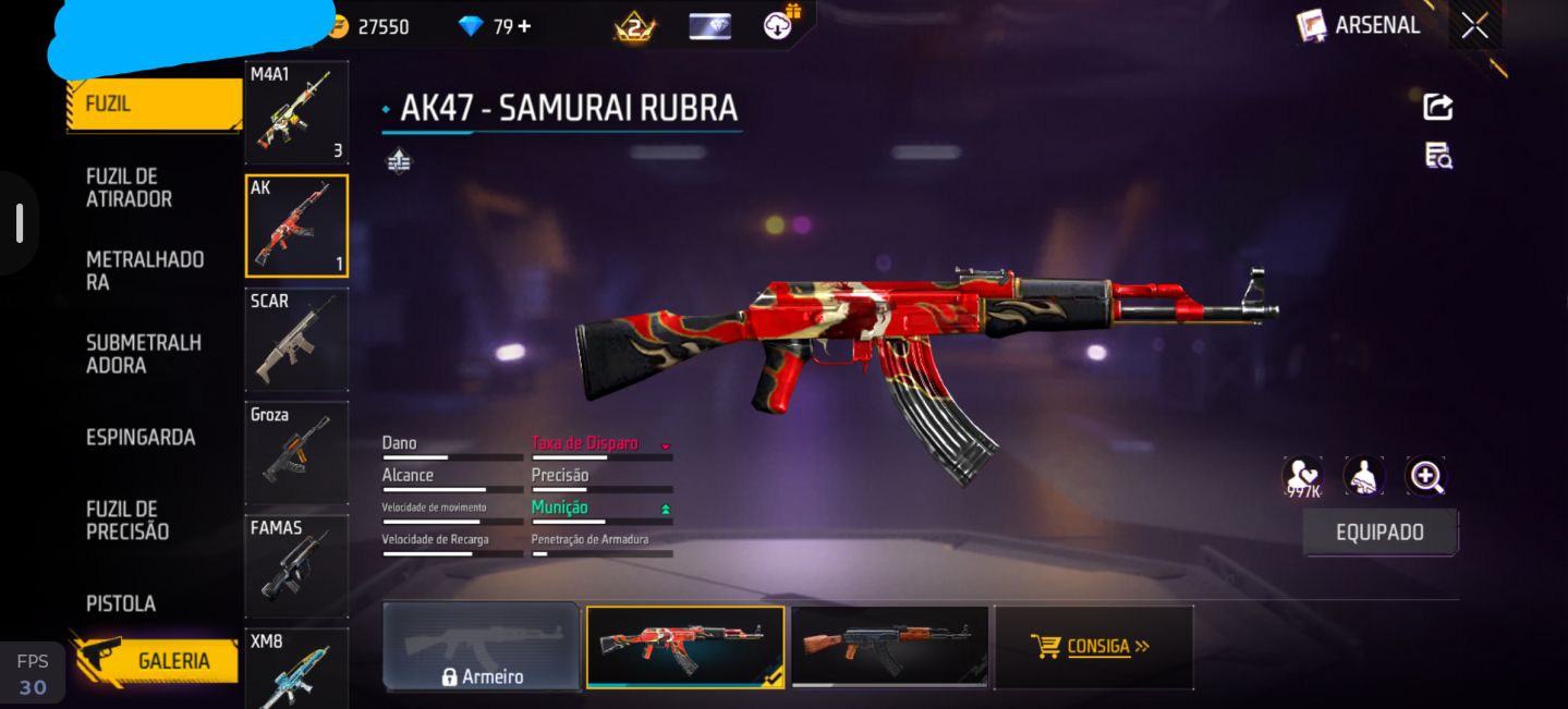 Conta free fire com Naruto