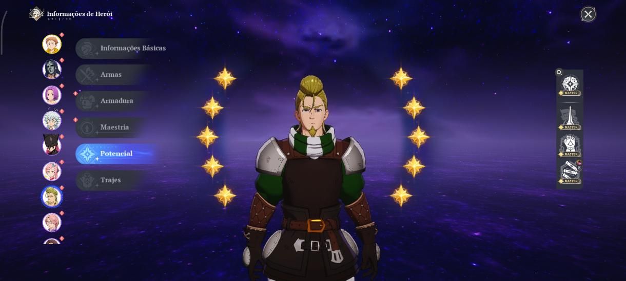 Conta de the seven deadly sins mutio forte,personagens c7 e c9 servidor américa
