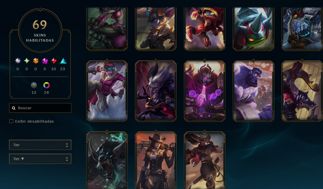 Conta com 69 skins excelente pra upar