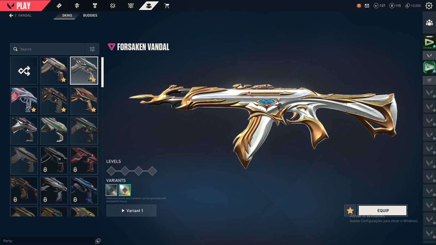 CONTA VALORANT: 3 FACAS, 5 PHANTOMS, 5 VANDAIS, GOLD 3 MAIS DE 1500 GASTOS