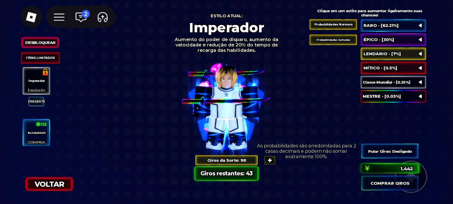 [Promoção] Conta de volleyball legends + extra de blue lock rivals + blox fruit