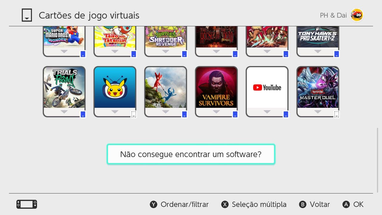 Conta Nintendo Switch | 47 Jogos: Mario Wonder, Kart 8, Tennis e Pokémon Sword