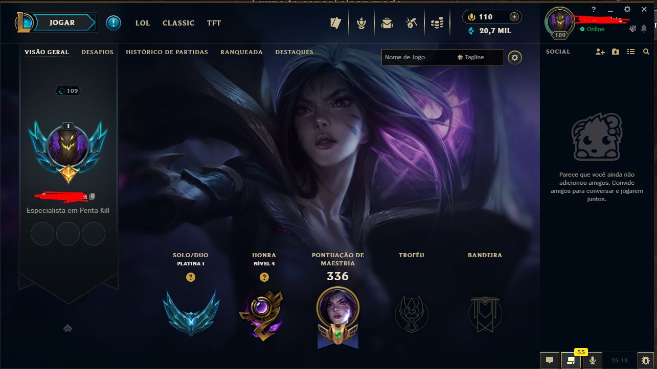 CONTA DE VALORANT + LoL / PLATINA 1 nos 2 JOGOS / 33 SKINS NO LOL [Full Acesso]