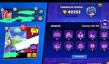 Conta de brawl stars com 40k de troféus muito boas