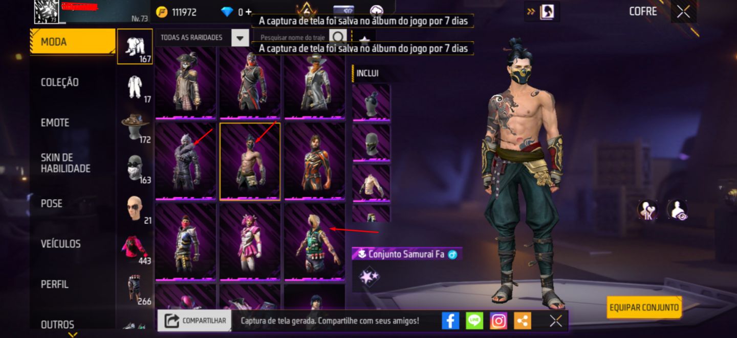 Conta free fire rara