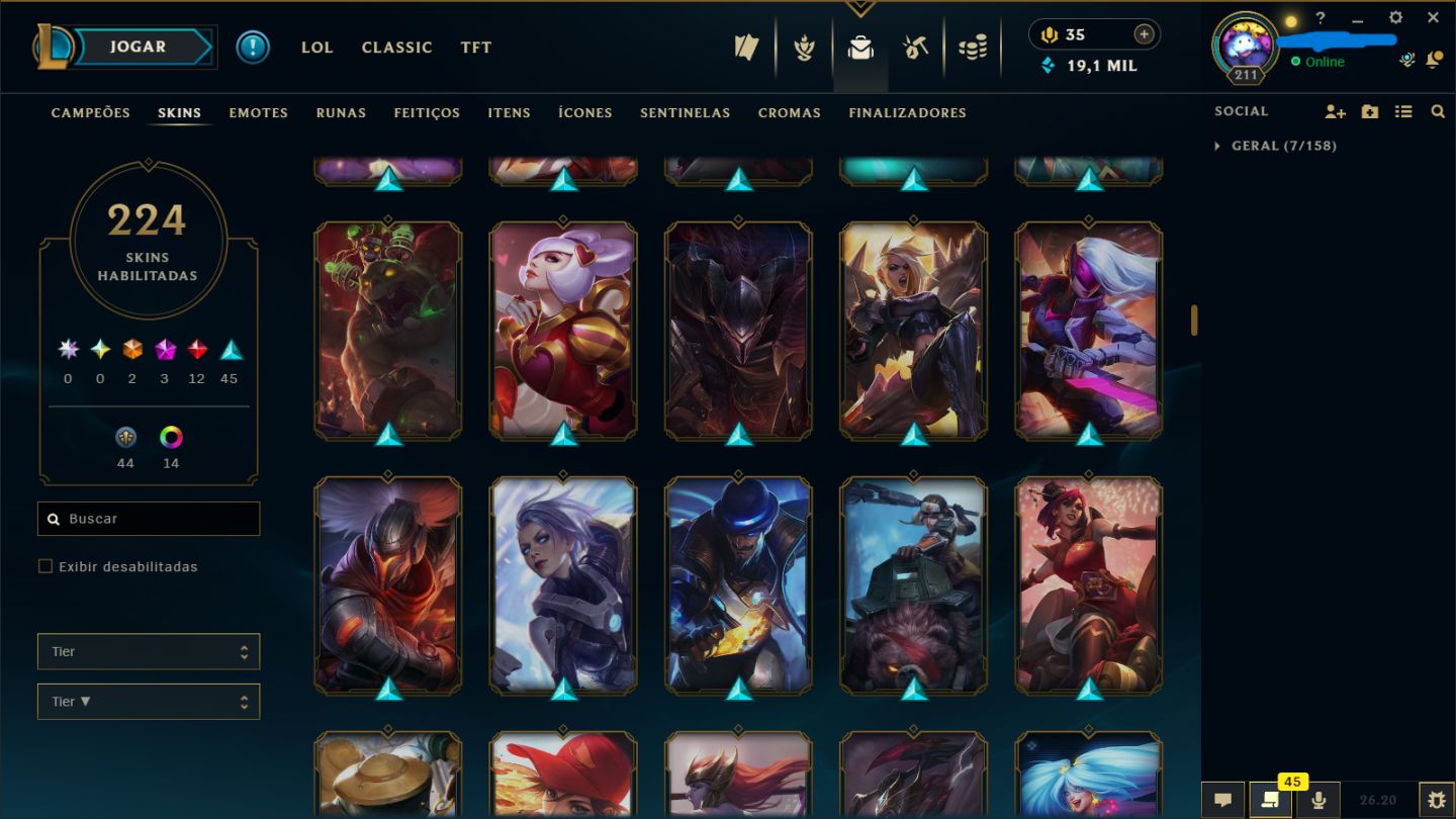 Conta com skins raras