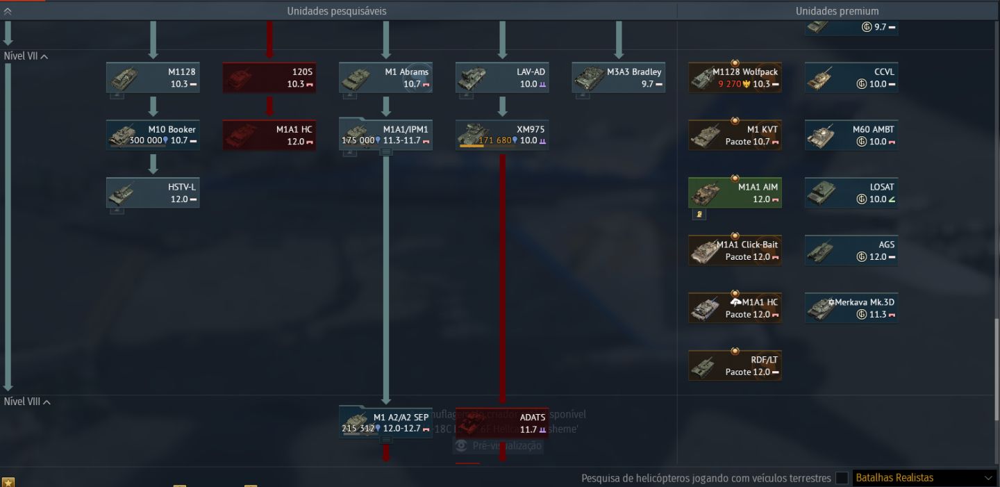 CONTA WAR THUNDER TIER ALTO | EUA + CHINA - TANQUE E JATO | F-4S PREMIUM