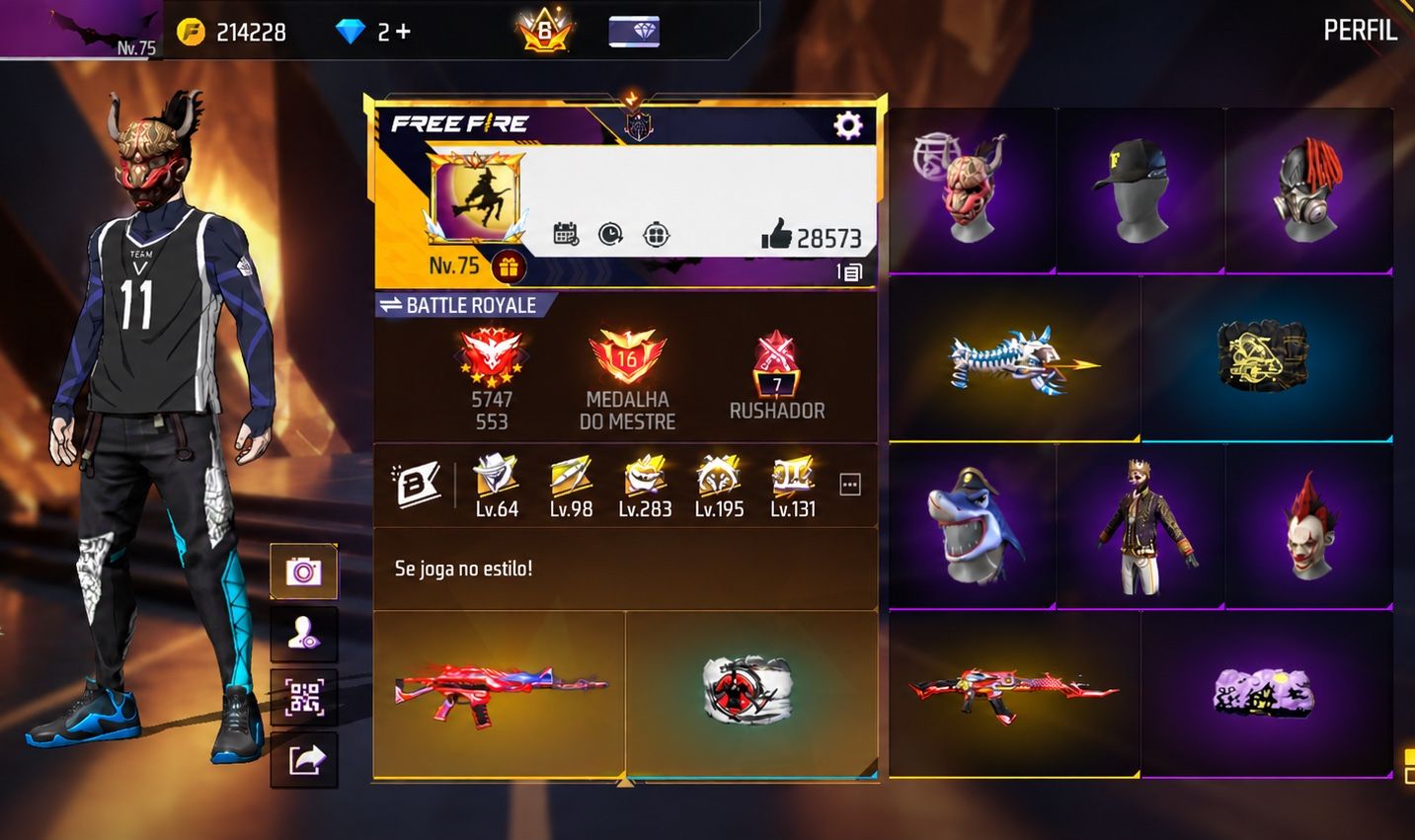 Conta Free Fire Semi-Full Passes de Elite todos os primeiros 27!