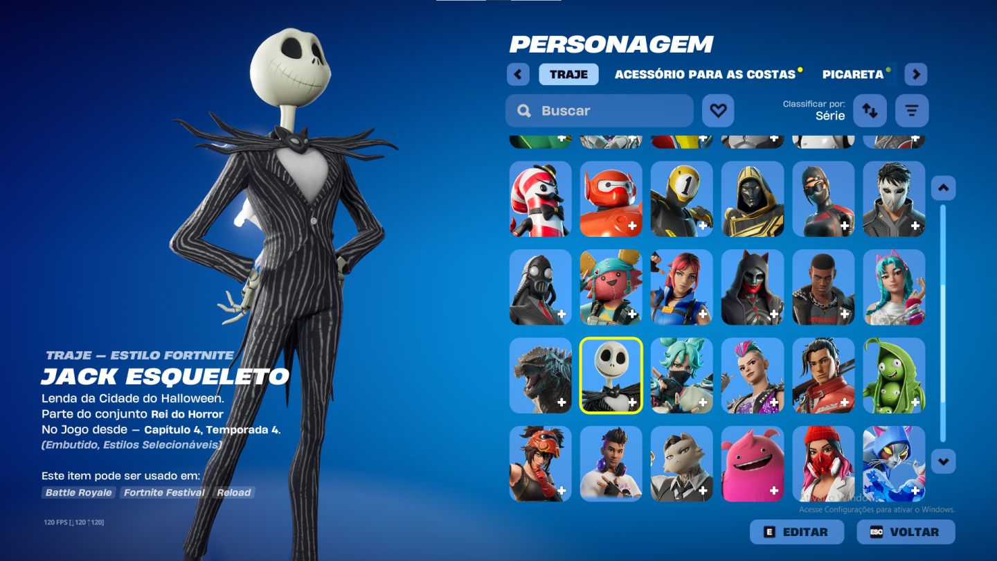 CONTA DE FORTNITE COM 46 SKINS | MANDALORIANO | JACK ESQUELETO | PROMOÇÃO!