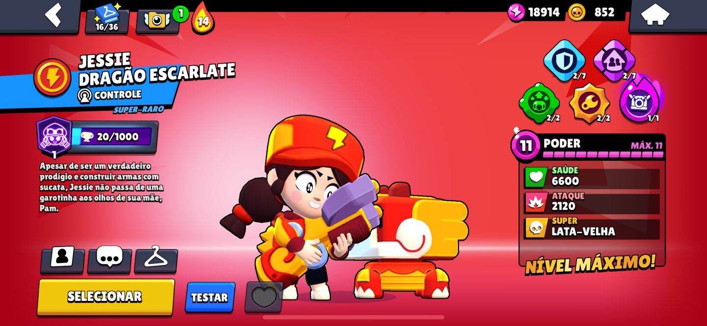 Conta de Brawl rara de 2019(Jessie dragão)