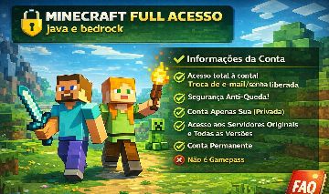 MINECRAFT FULL ACESSO JAVA E BEDROCK - Minecraft - Contas - GGMAX