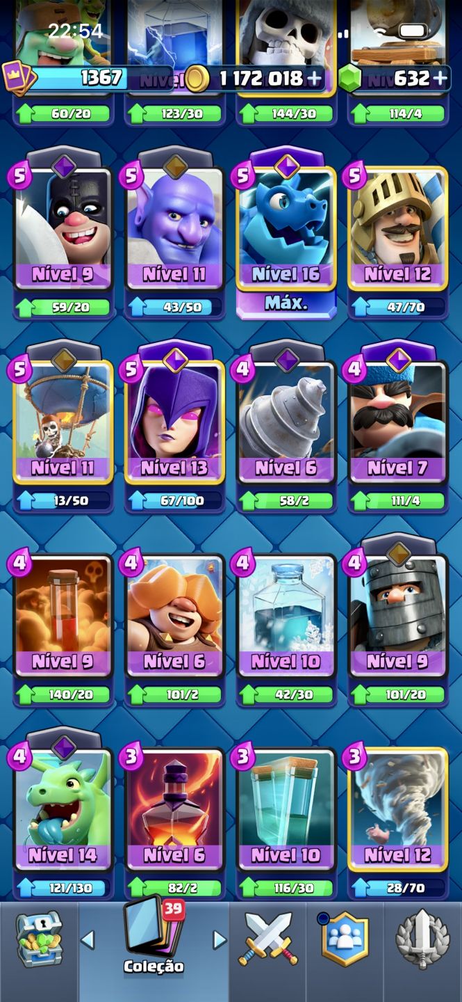 Clash Royale 10.5K + COC CV9 Nível 76 | Emotes Raros | Cartas upadas