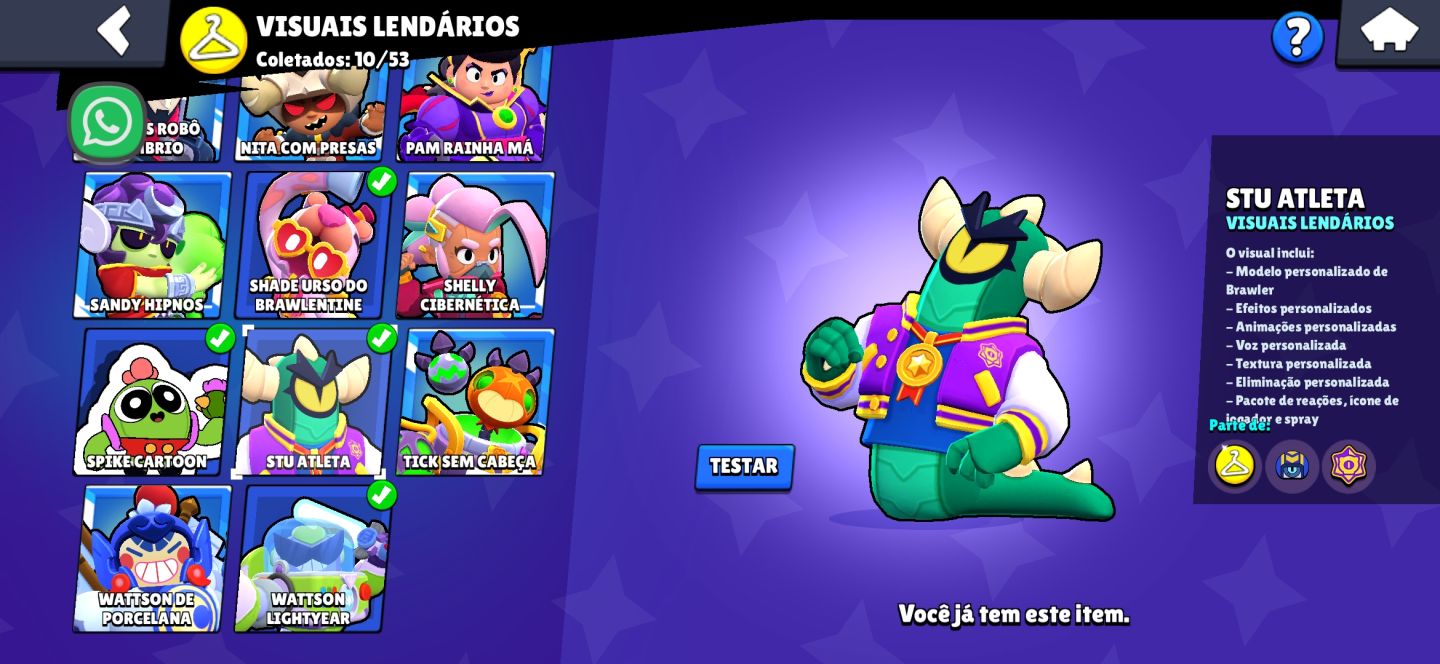 Conta brawl stars com muitas skins top, ideal pra vc que gostar de jogar brawl!!