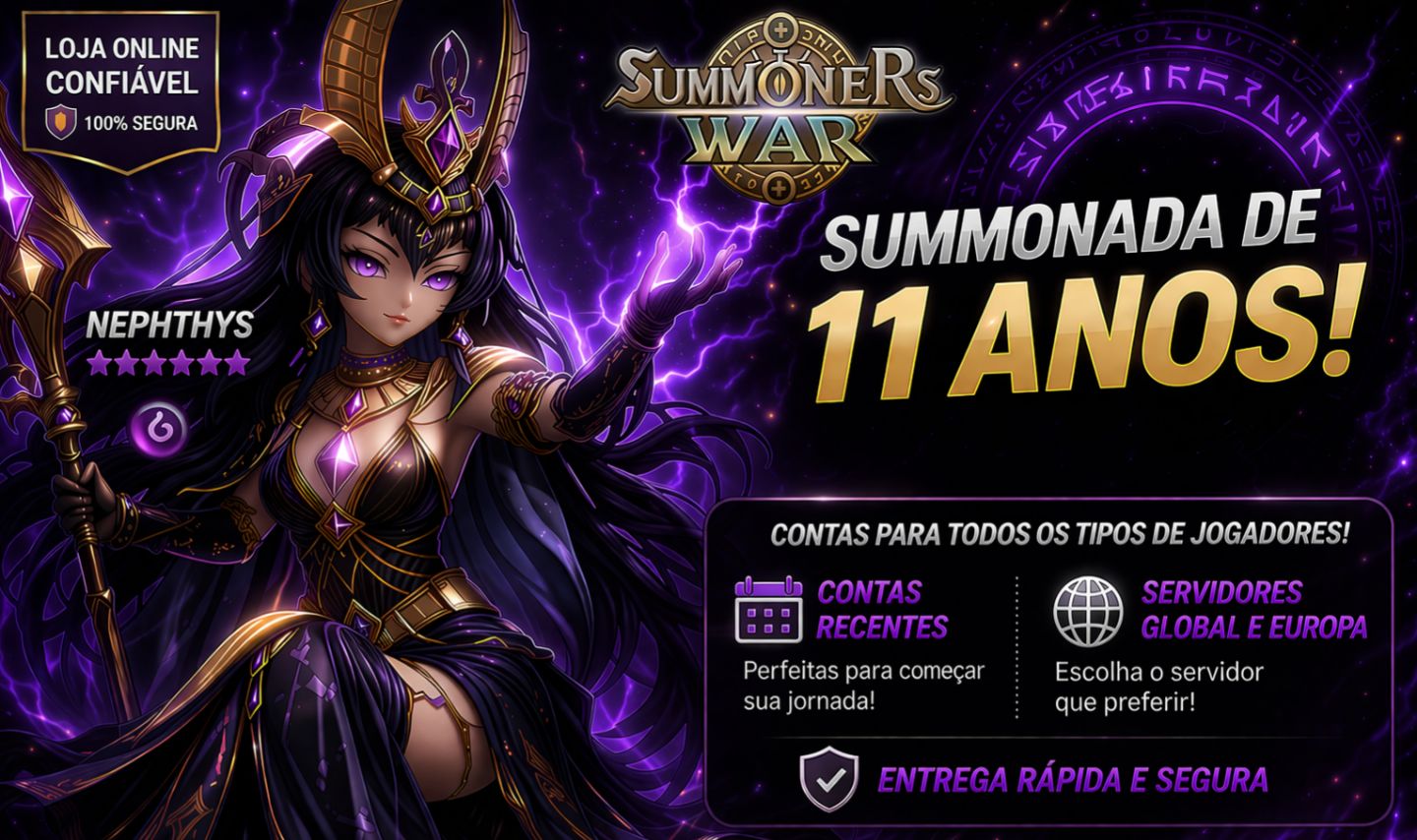 (GLOBAL/EUROPA)SUMMONERS WAR STARTER NAT 5 LD + SUMMONADA 10/11/12 ANOS/RECENTES
