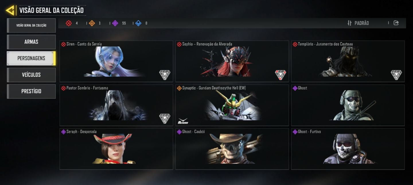 CONTA HIGH-END COD MOBILE | 6 MÍTICAS + 4 PERSONAGENS MÍTICOS | 3 PRESTÍGIO