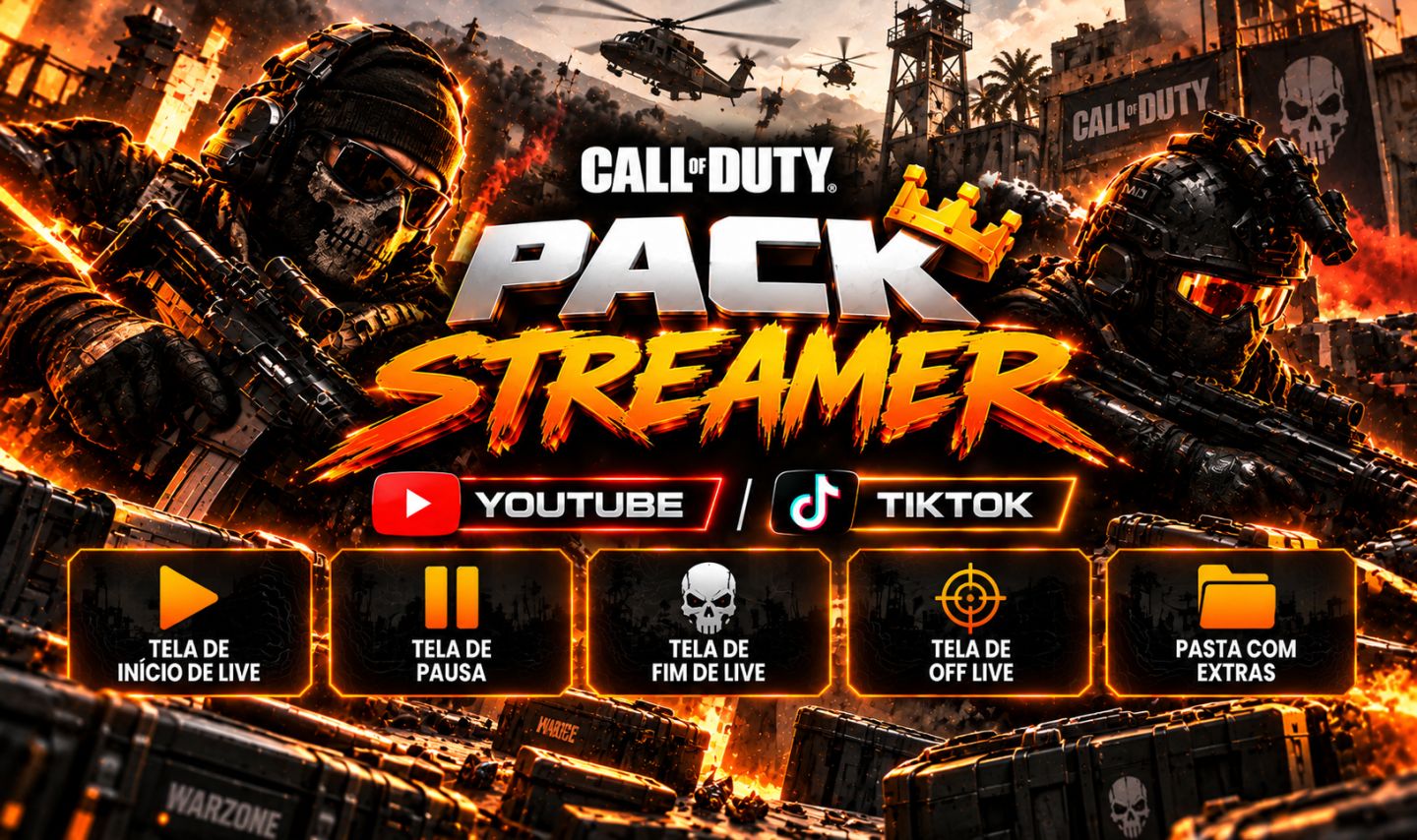 PACK STREAMER COMPLETO | CS2, GTA 6, FORTNITE, COD, MINECRAFT | YOUTUBE E TIKTOK