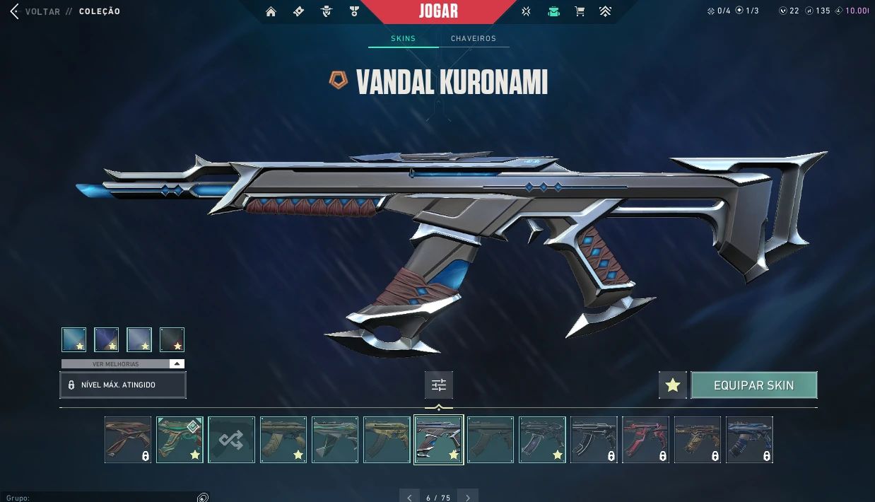 Conta de Valorant com faca e varias skins