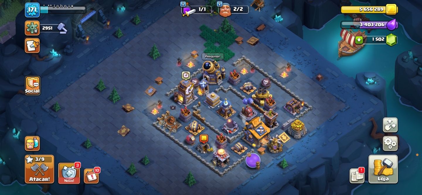 Conta clash of clans cv 15 e conta de Clash Royale junto a venda