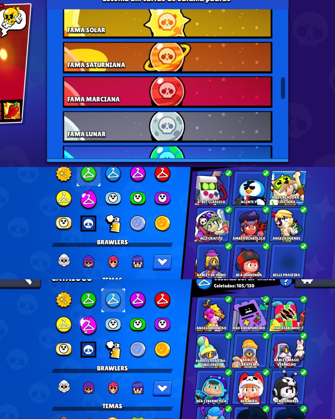 CONTA DE BRAWL STARS 70K DE TROFEUS |108 BRAWLERS VARIAS FAMA