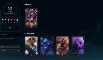 CONTA 100% SEGURA - 63 SKINS - 94 CAMPEOES - BRONZE 4
