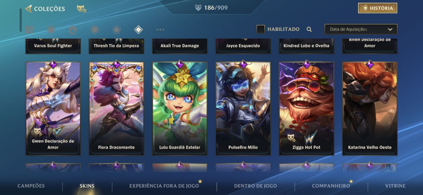 Conta GM todas Skins riven, muitas lendárias e muitas limitadas