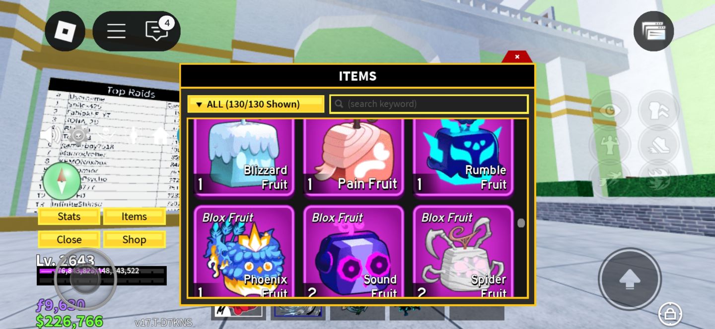 Conta blox fruits com a control yoru cdk raças v4 várias gamepass e fruta