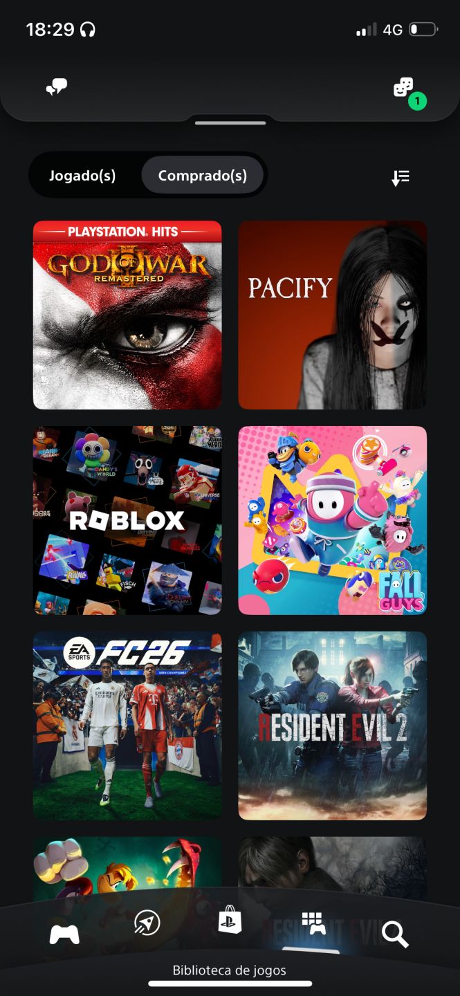 Conta PlayStation com jogos comprados