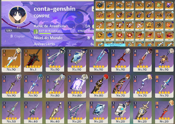 PROMO GENSHIN IMPACT AR59 + 4 ARCONTES/CONTA Honkai Star Rail