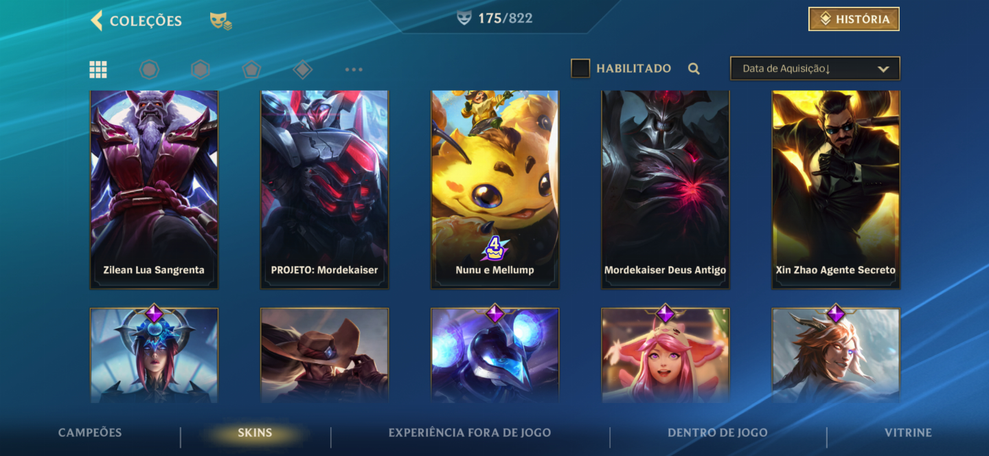 Conta de Wild Rift com muitas Skins
