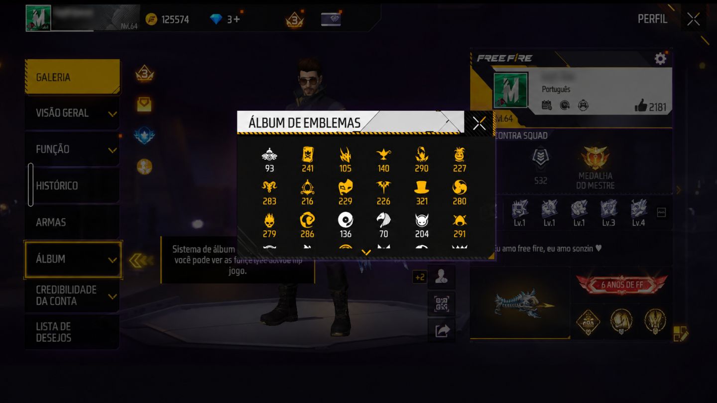 Conta de FF com angelical e skin rara (conta pessoal entt sem problemas de scam)