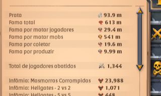 CONTA NA + 94m Prata Liquida + Todas Coletas T8 + 613m Fama Total