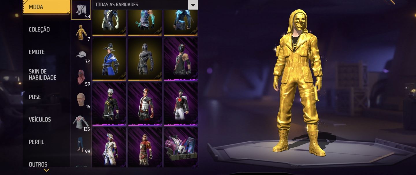 CONTA FREE FIRE COMPLETA E MUITO BEM RECHEADA! Bem gemada