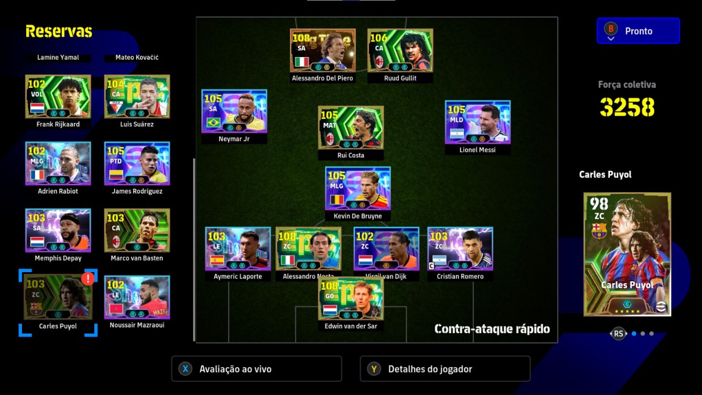 Conta com Gulit e del Piero blitz novo