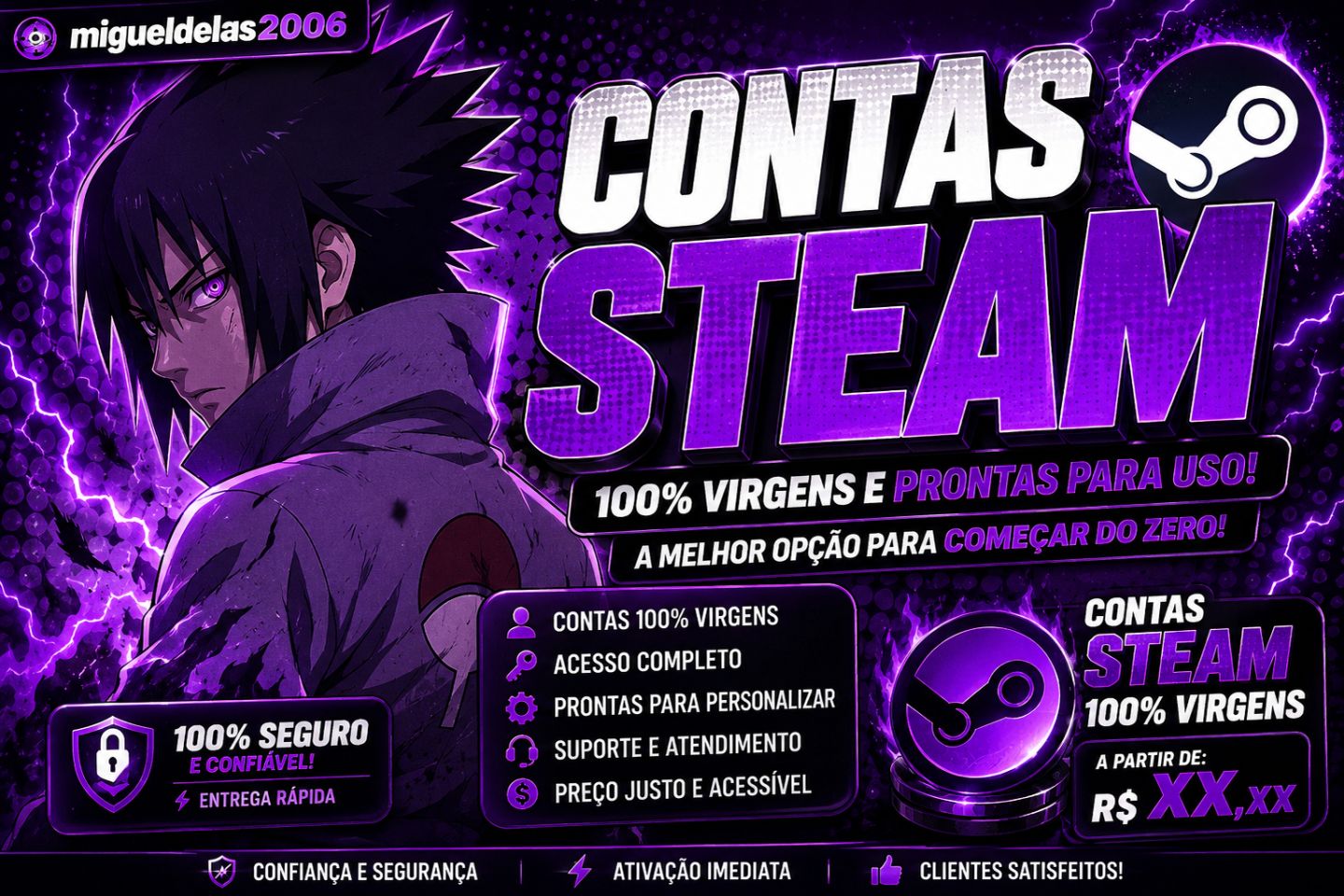 CONTA STEAM VIRGEM | FULL ACESSO | ENTREGA RÁPIDA