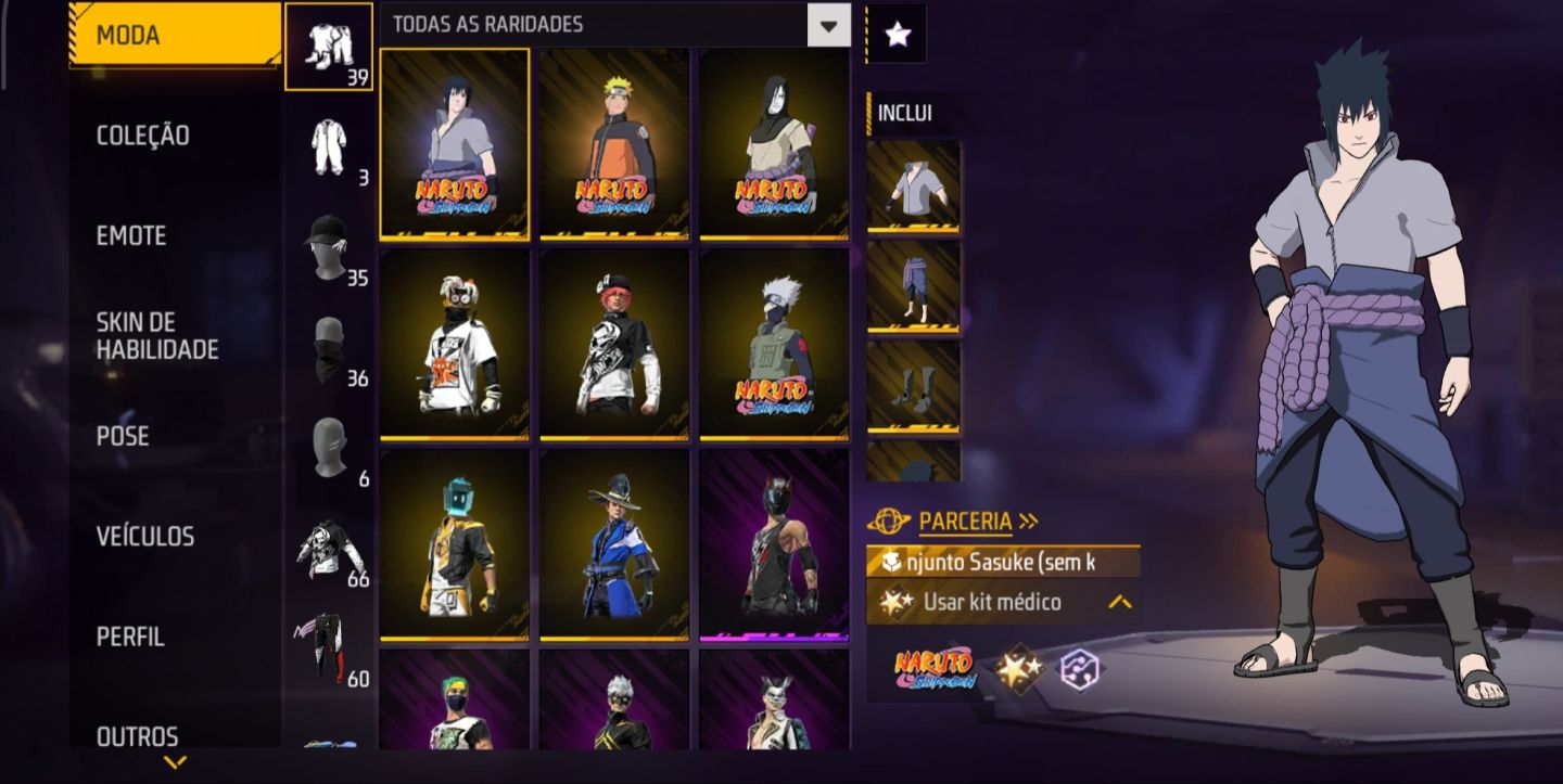 Conta de Free Fire raríssima com calças angelical