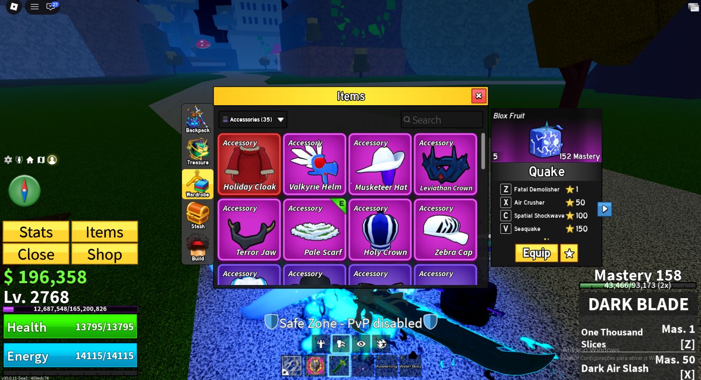 Melhor conta de Blox fruits Com Dragon Eclipse, Gas Dough Portal Permanente e v4