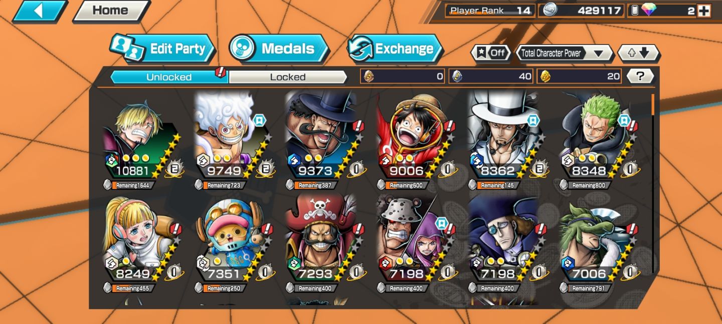 Conta de one piece bauth rush