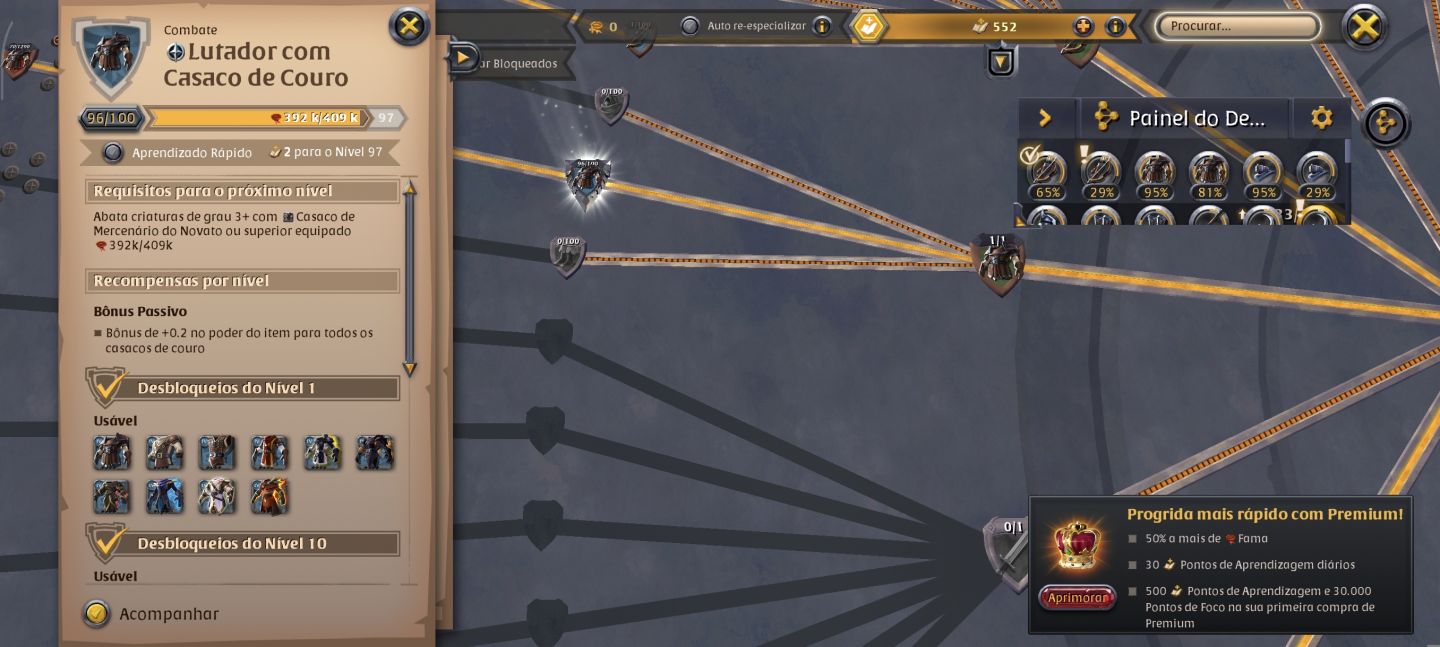 Conta Albion online focada em bordão e coleta