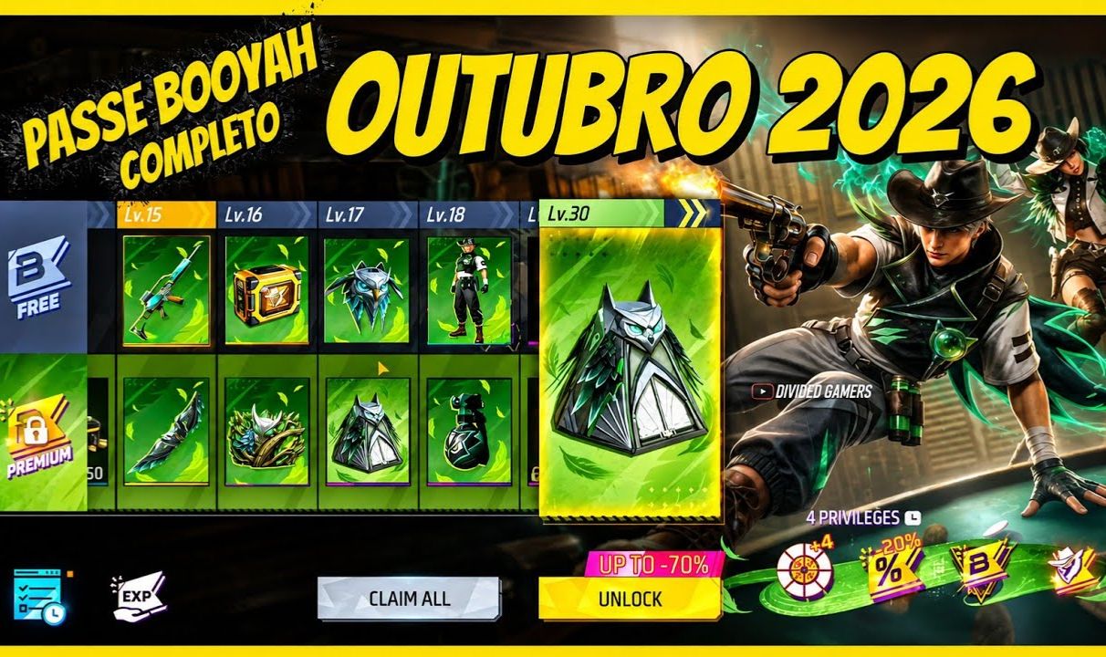 Passe Booyah de 250 diamantes. ENVIO PELO ID | SEM ADICIONAR