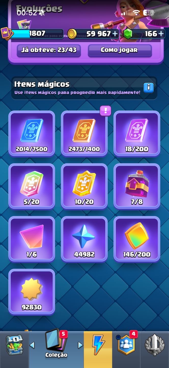 Conta Clash royale lvl 16, Várias cartas full,9 anos de conta
