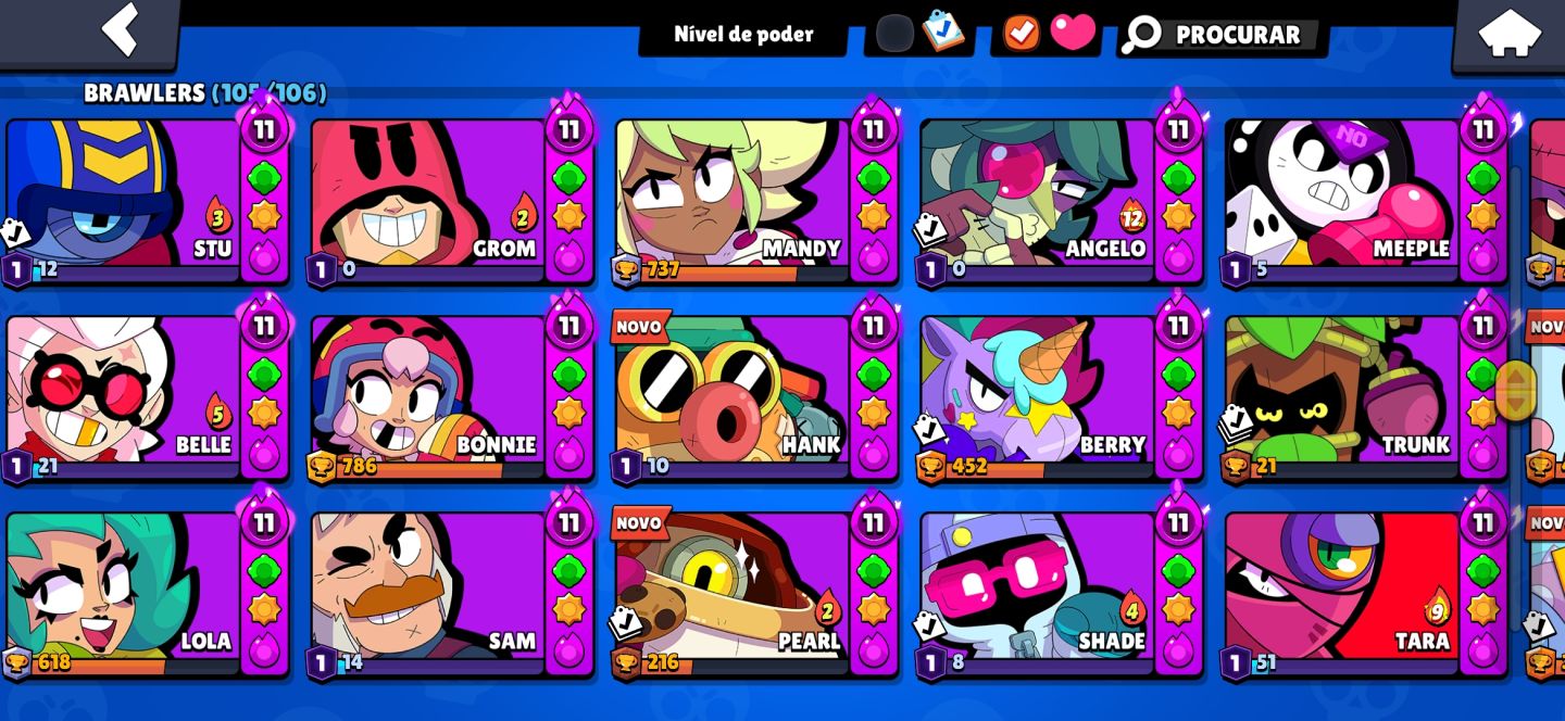 CONTA BRAWL STARS FULL + DE 95 BRAWLERS PODE 11 E BUFFIES