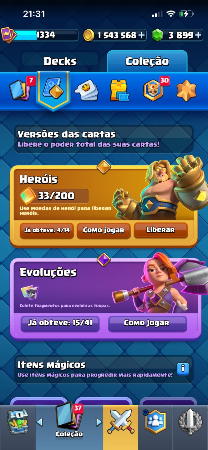 CONTA CLAHS ROYALE 5 ANOS