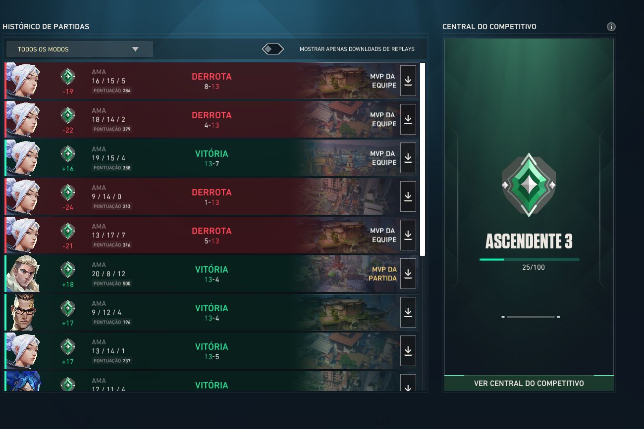 CONTA VALORANT ASC 3 COM PACOTE AERIS COMPLETO E VANDAL RGX