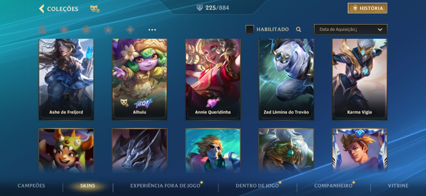 CONTA MAIN ADC + DE 200 SKINS INCLUINDO AKALI PRESTÍGIO