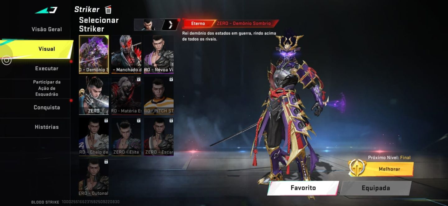 Conta blood strike muitas skins de armas e personagens,LVL 50
